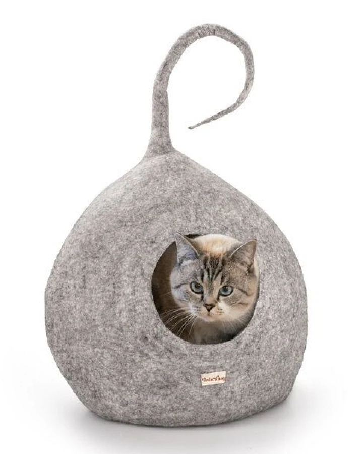 naturling Filz Katzenhöhle Spiky - kuscheliges Katzenbett auch für große Katzen