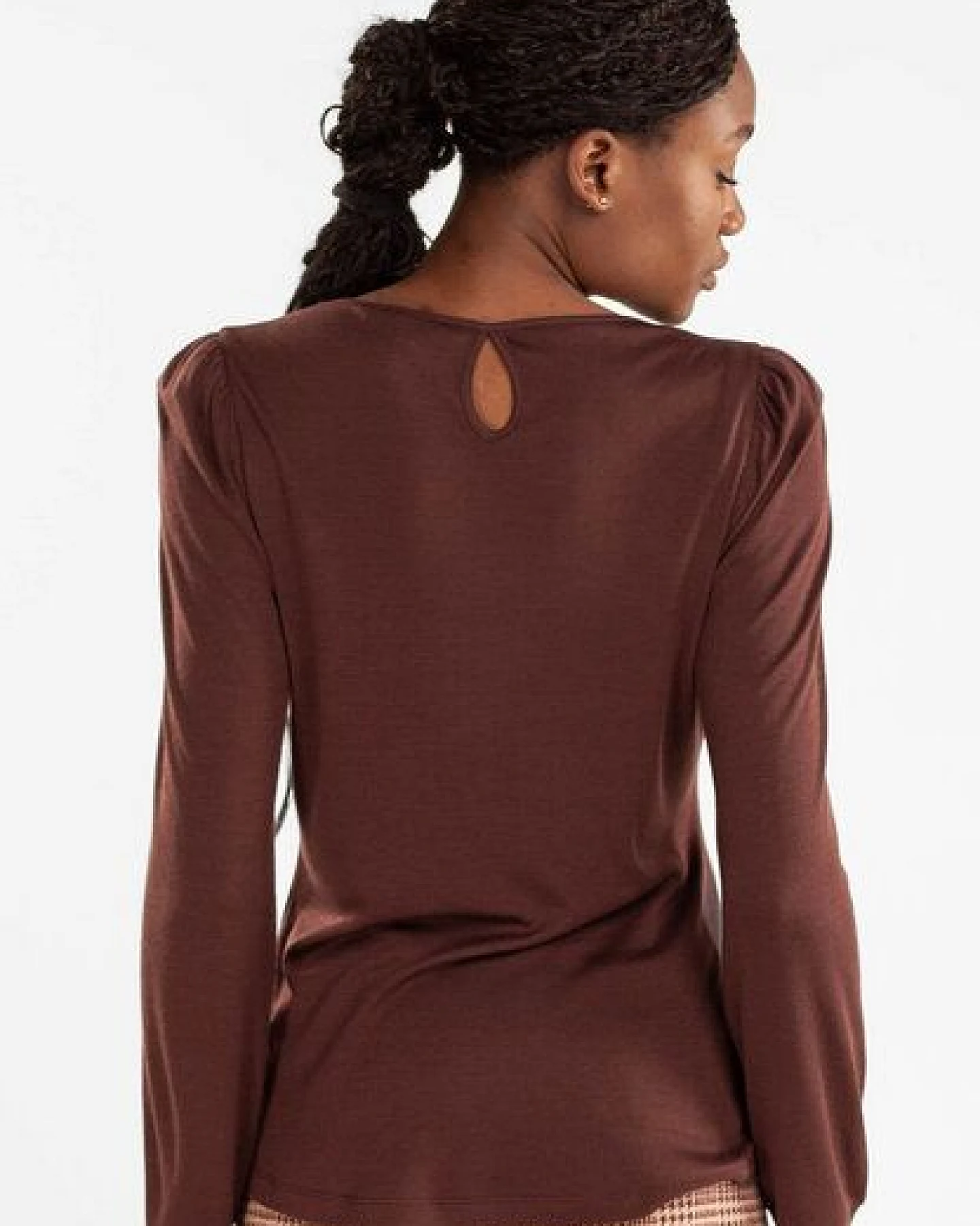 Alma & Lovis Bluse mit Ärmelraffung aus Tencel und Wolle – Ansicht 2