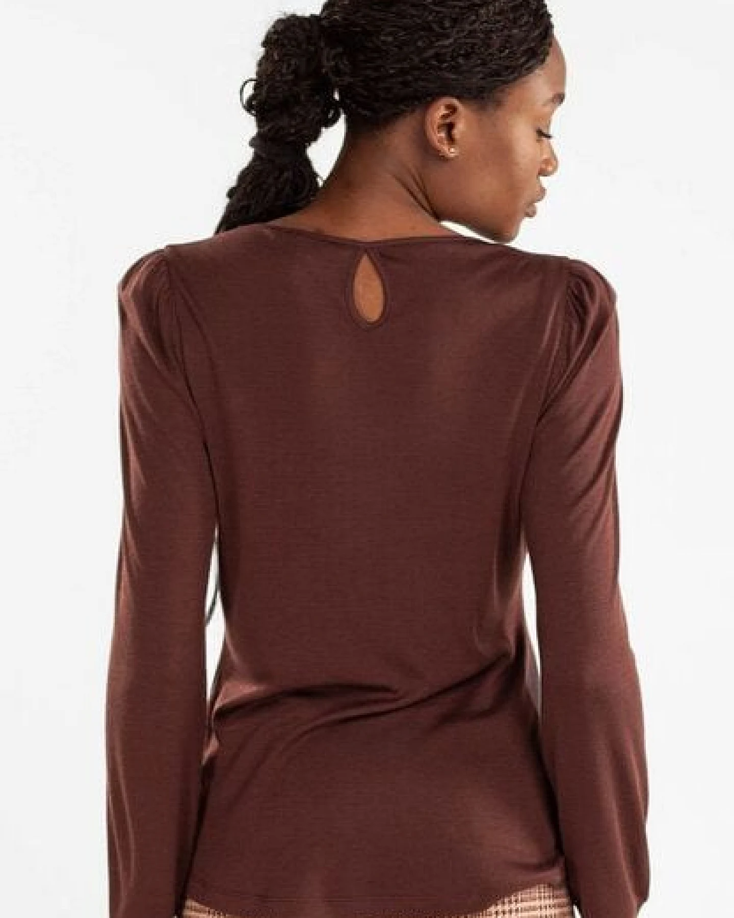 Alma & Lovis Bluse mit Ärmelraffung aus Tencel und Wolle – Ansicht 2