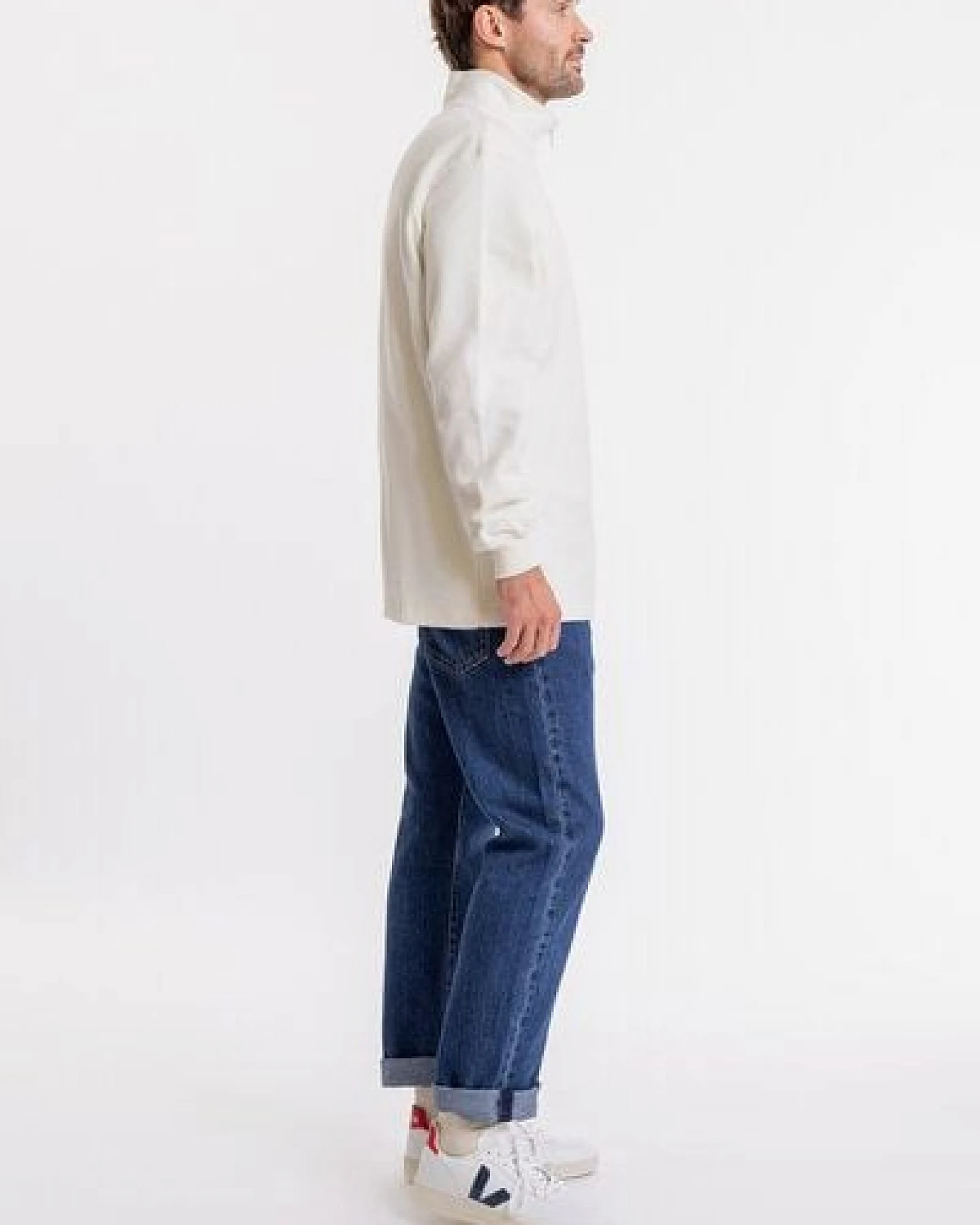 Rotholz Half Zip Sweatshirt aus Bio-Baumwolle – Ansicht 2