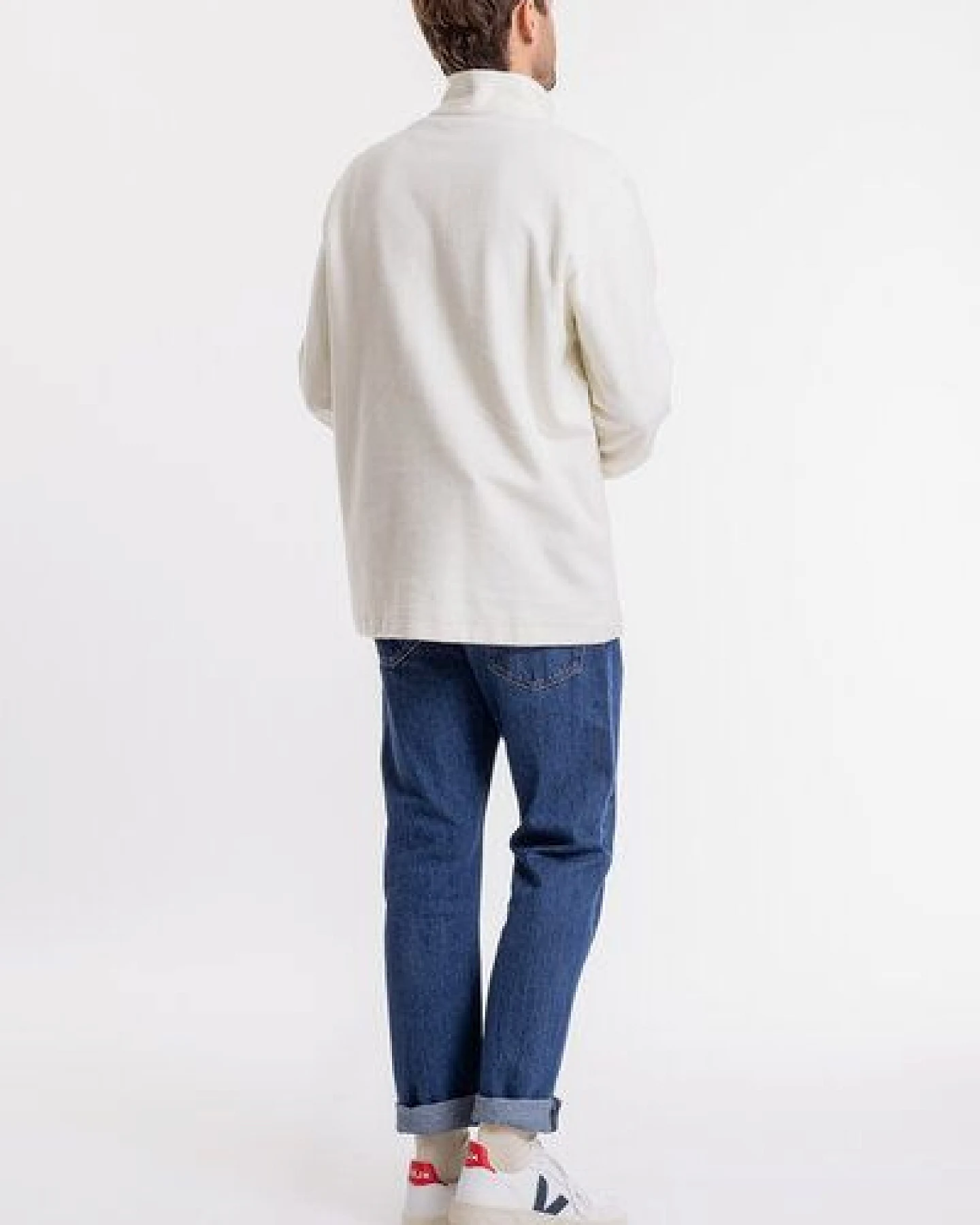 Rotholz Half Zip Sweatshirt aus Bio-Baumwolle – Ansicht 3