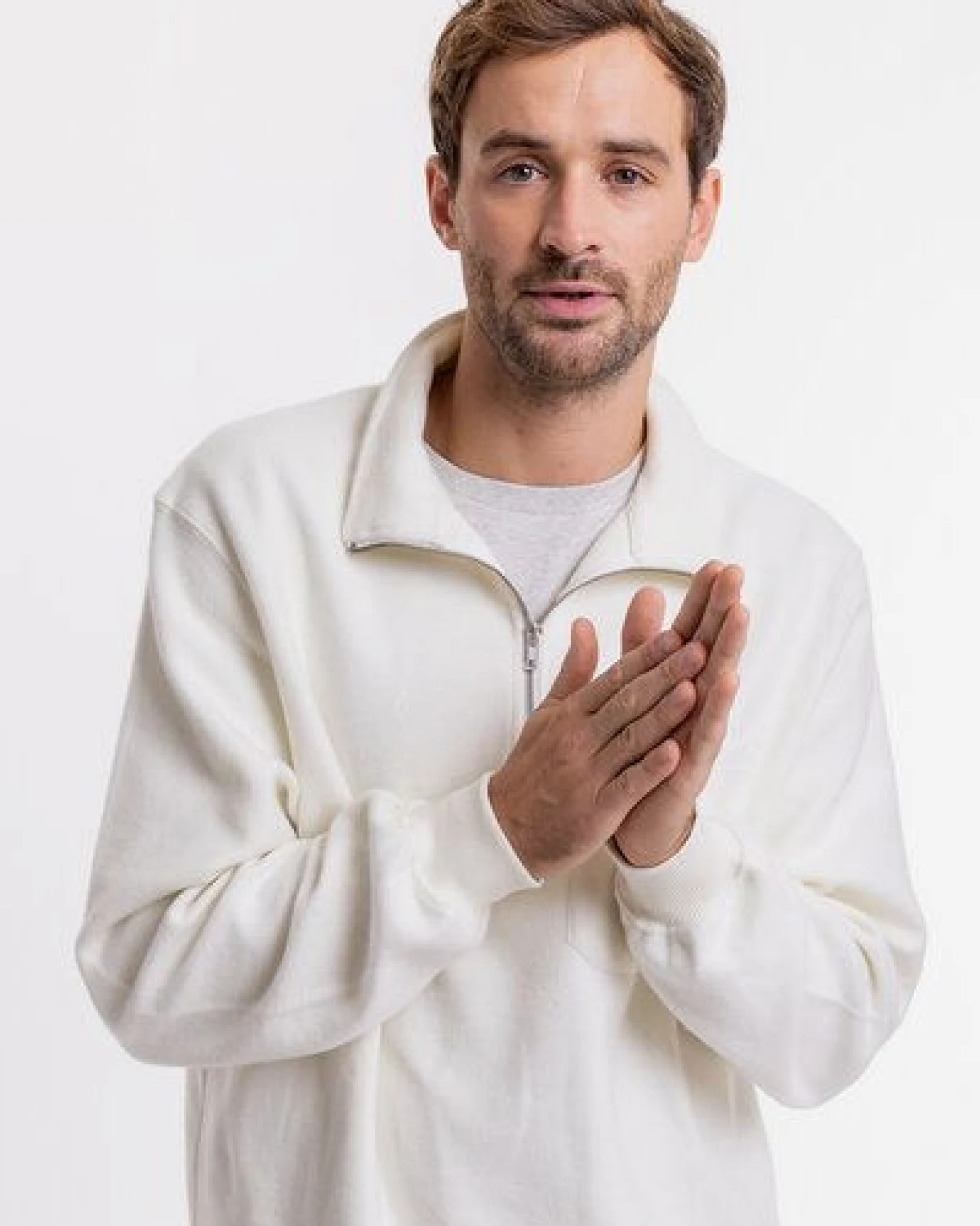 Rotholz Half Zip Sweatshirt aus Bio-Baumwolle – Ansicht 4