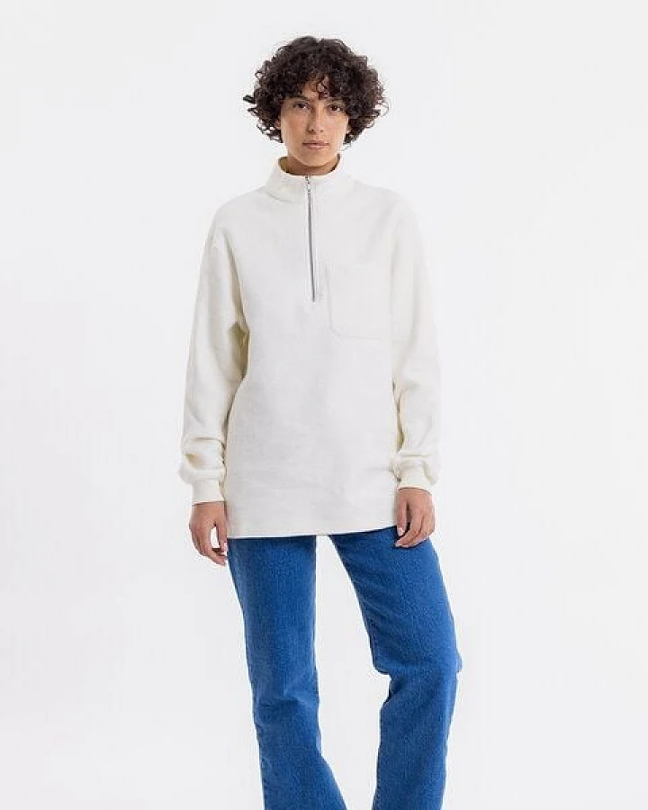Rotholz Half Zip Sweatshirt aus Bio-Baumwolle