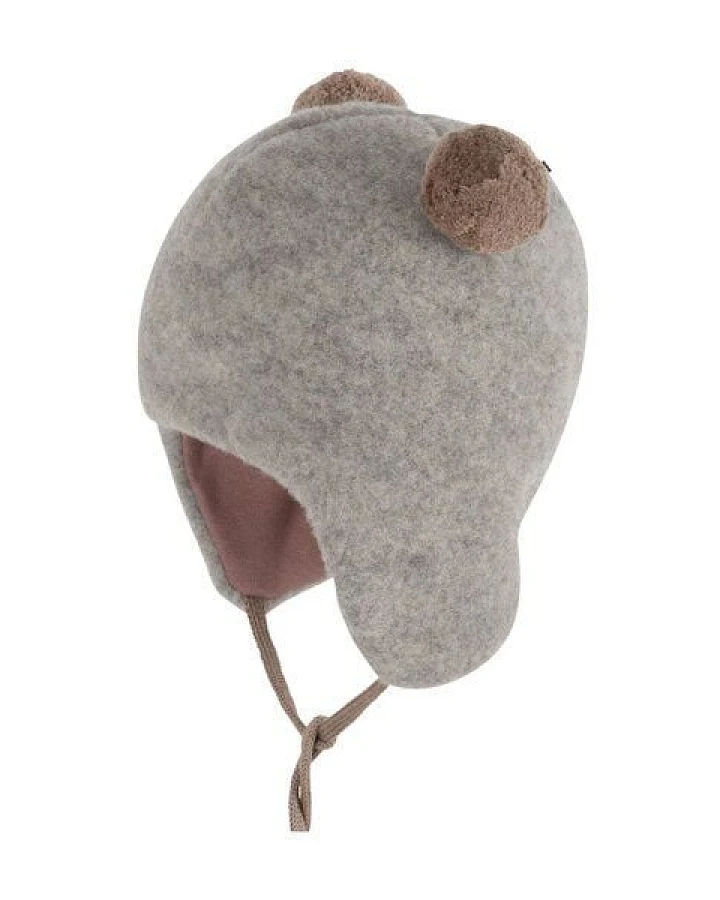 Pure-Pure Wollfleece Baby-Mütze in süßem Bärchen-Design für Ihr Baby von 6-12 Monate