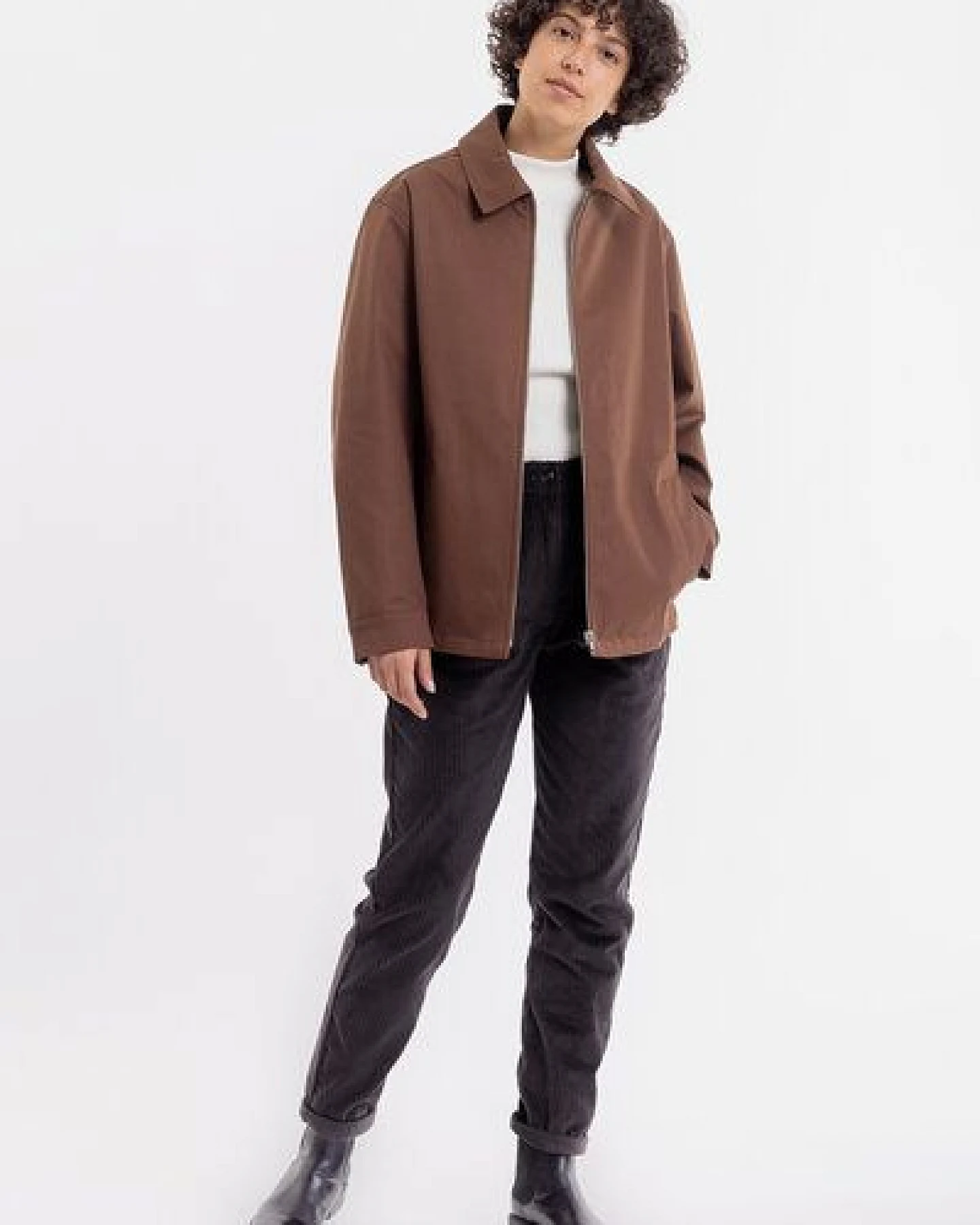 Rotholz Zip Jacke aus Bio-Baumwolle – Ansicht 3