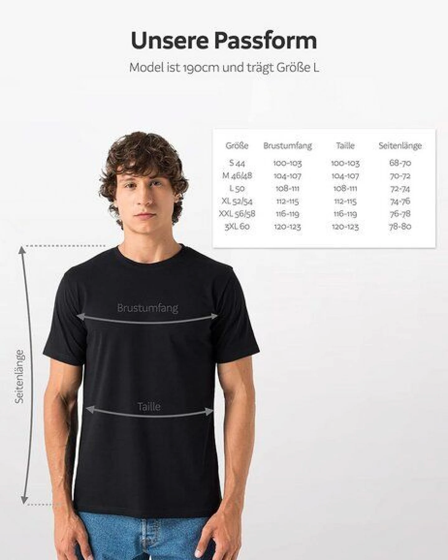 Burnell & Son T-Shirt Tshirt Herren 3er Pack aus 100% Baumwolle Regular Fit Basic Rundhals – Ansicht 2