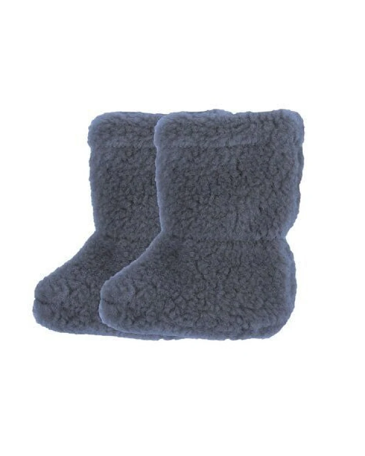 Pure-Pure Weiche Baby Plüsch Stiefelchen 4-8 Monate stormy-blue