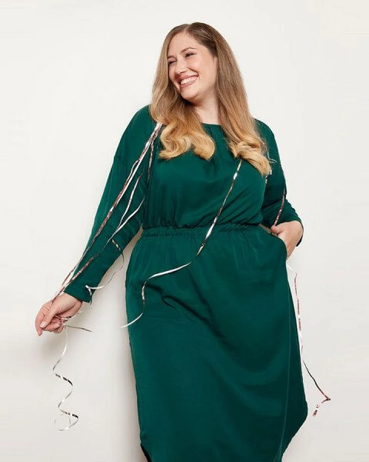 WiDDA berlin HANKA Kleid in Waldgrün aus TENCEL® Lyocell