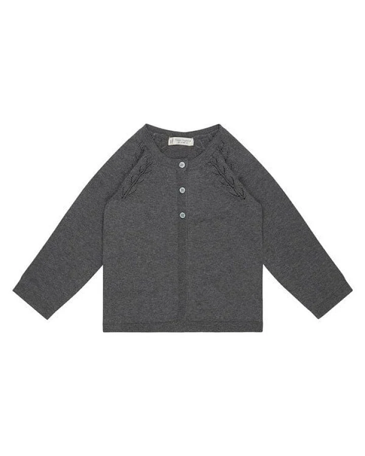 sense-organics Strickjacke HURIT mit Ajourmuster in dunkelgrau von Sense Organics GOTS
