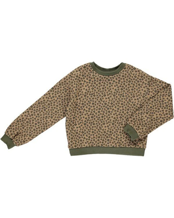 PETER JO Crop Pullover aus Bio-Baumwollfleece Virginia Print