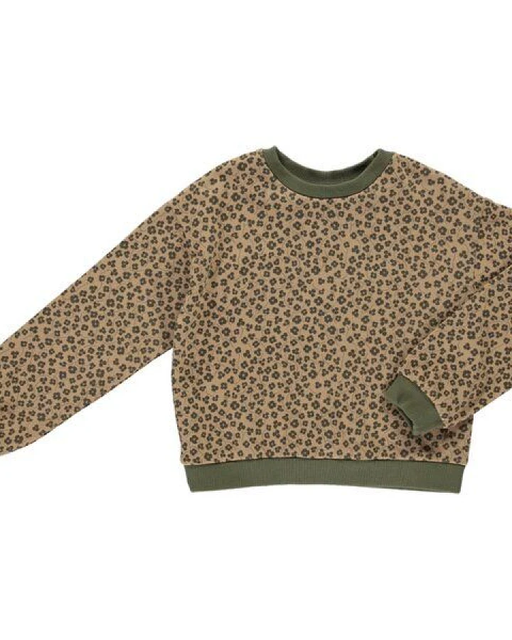 PETER JO Crop Pullover aus Bio-Baumwollfleece Virginia Print