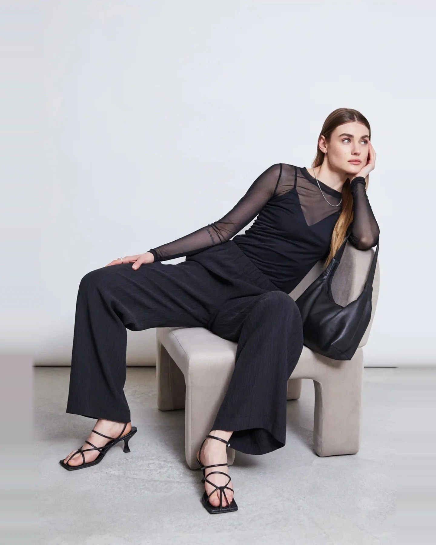 Longsleeve Dora Mesh Schwarz – Ansicht 5