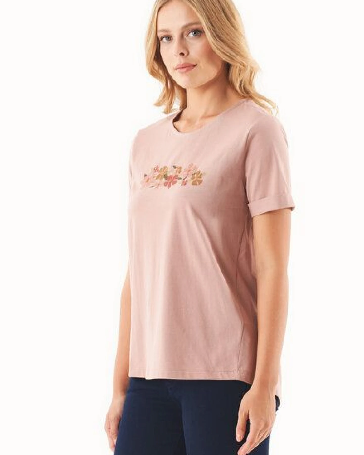 ORGANICATION T-Shirt aus Bio-Baumwolle mit Blumen-Stickerei – Ansicht 3
