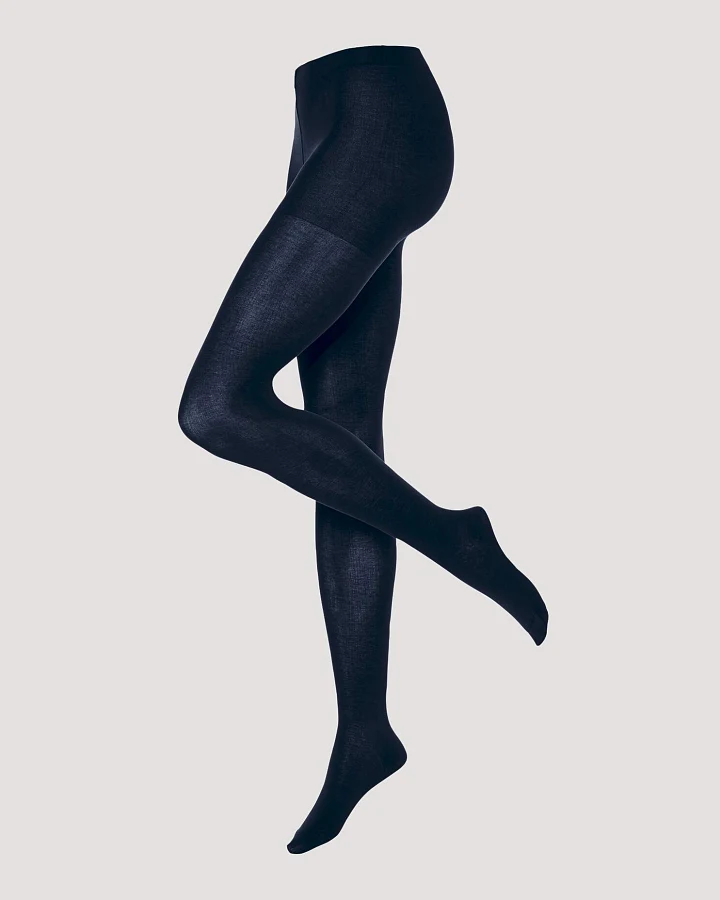 hessnatur Feinstrumpfhose aus Bio-Baumwolle - blau - Größe 36/38