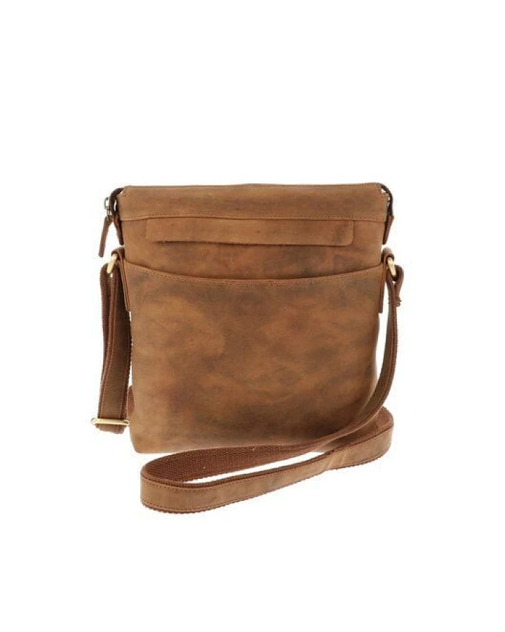 MoreThanHip Umhängetasche aus mattbraunem Vintage-Öko-Leder - Basil