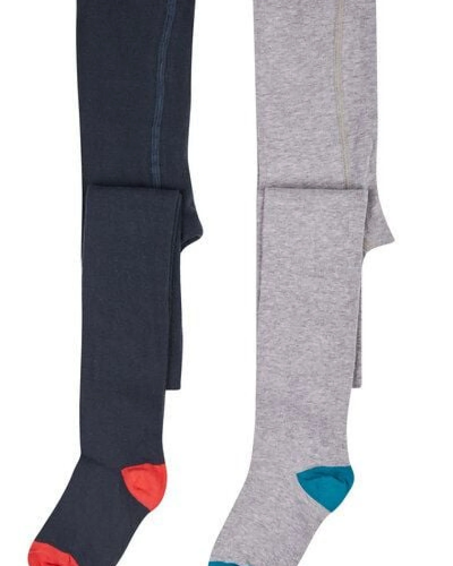 Frugi Strumpfhosen in Zweierpack in hellgrau und indigo – Ansicht 2