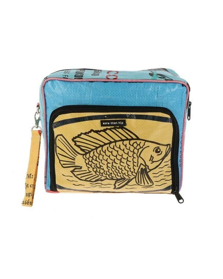 MoreThanHip XL Kulturtasche (6,5 Liter) aus recycelten Fischfutterbeuteln - Lexi