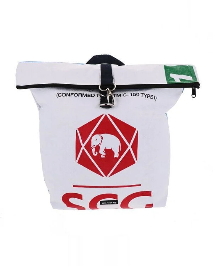 MoreThanHip Rolltop Rucksack aus recycelten Zement- oder Fischfuttersäcken - Tantor
