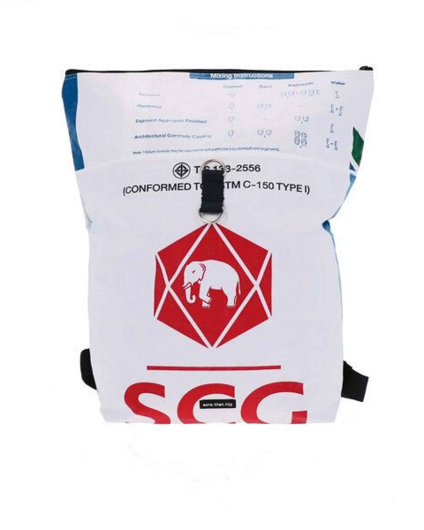 MoreThanHip Rolltop Rucksack aus recycelten Zement- oder Fischfuttersäcken - Tantor – Ansicht 3