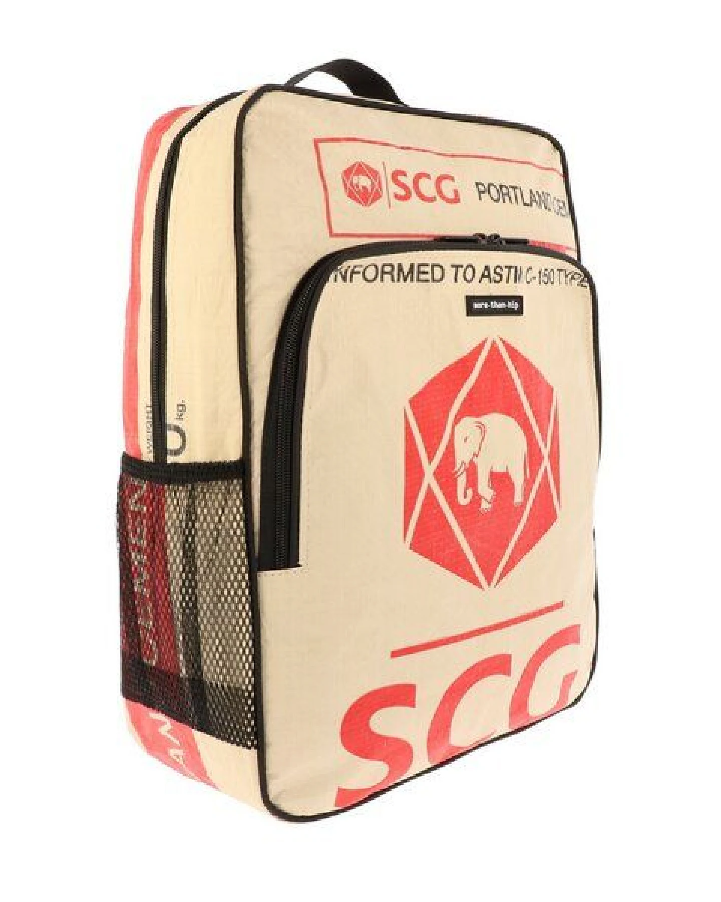 MoreThanHip Laptop-Rucksack 15,6 Zoll aus recycelten Zement- oder Fischfuttersäcken - Trong – Ansicht 2