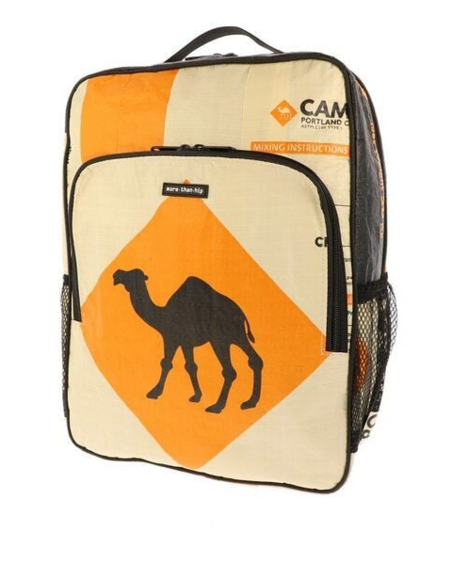 MoreThanHip Laptop-Rucksack 15,6 Zoll aus recycelten Zement- oder Fischfuttersäcken - Trong – Ansicht 3