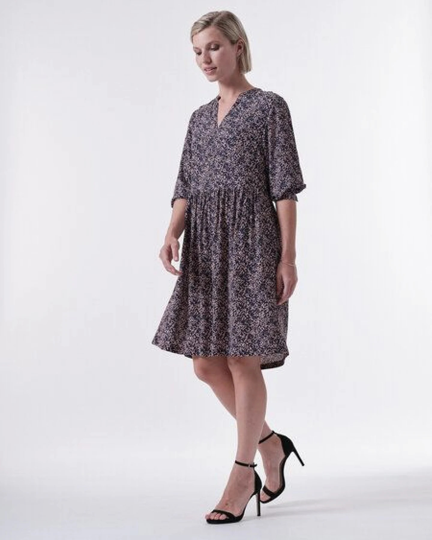 LANIUS Kleid Print Minimal aus LENZING ECOVERO – Ansicht 3