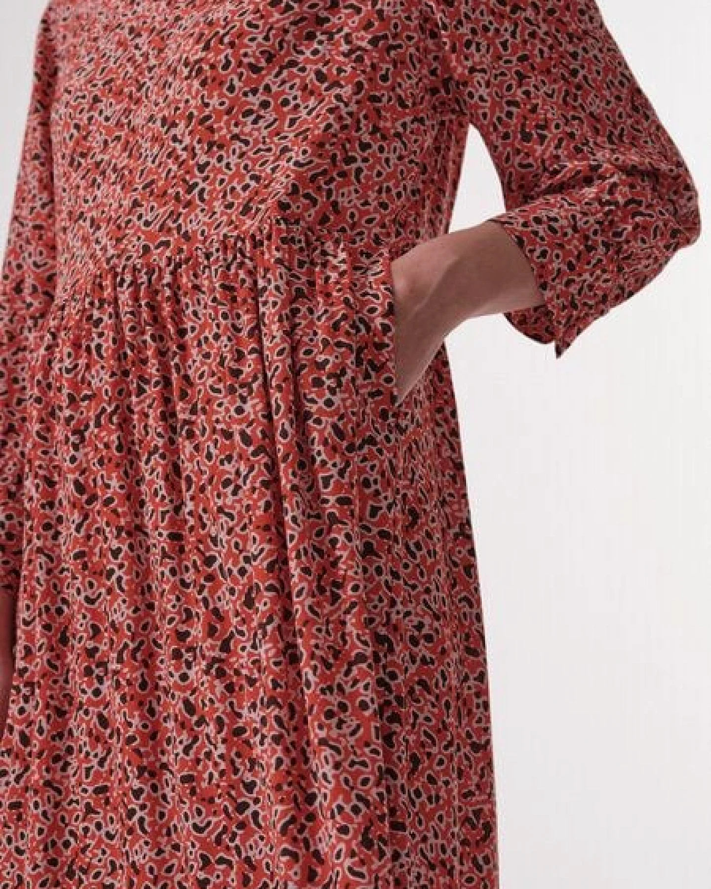 LANIUS Kleid Print Minimal aus LENZING ECOVERO – Ansicht 4