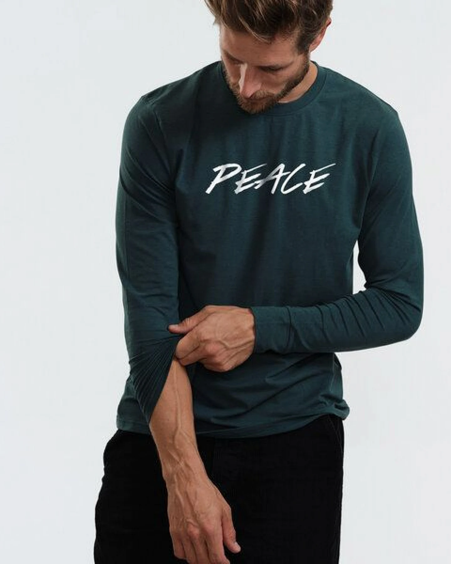 GARY MASH Herren Langarmshirt Peace aus Biobaumwolle – Ansicht 3