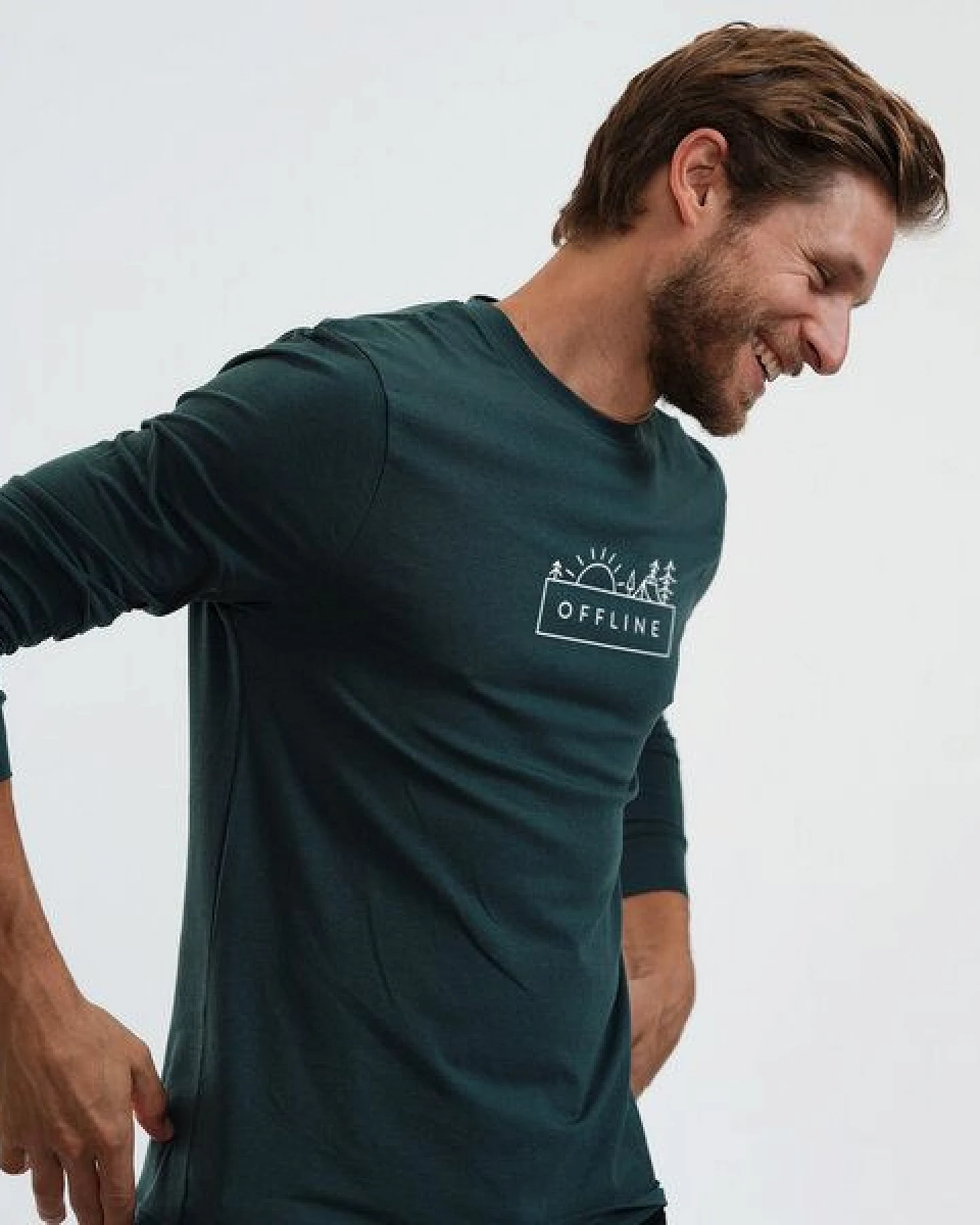 GARY MASH Herren Langarmshirt Offline aus Biobaumwolle – Ansicht 2