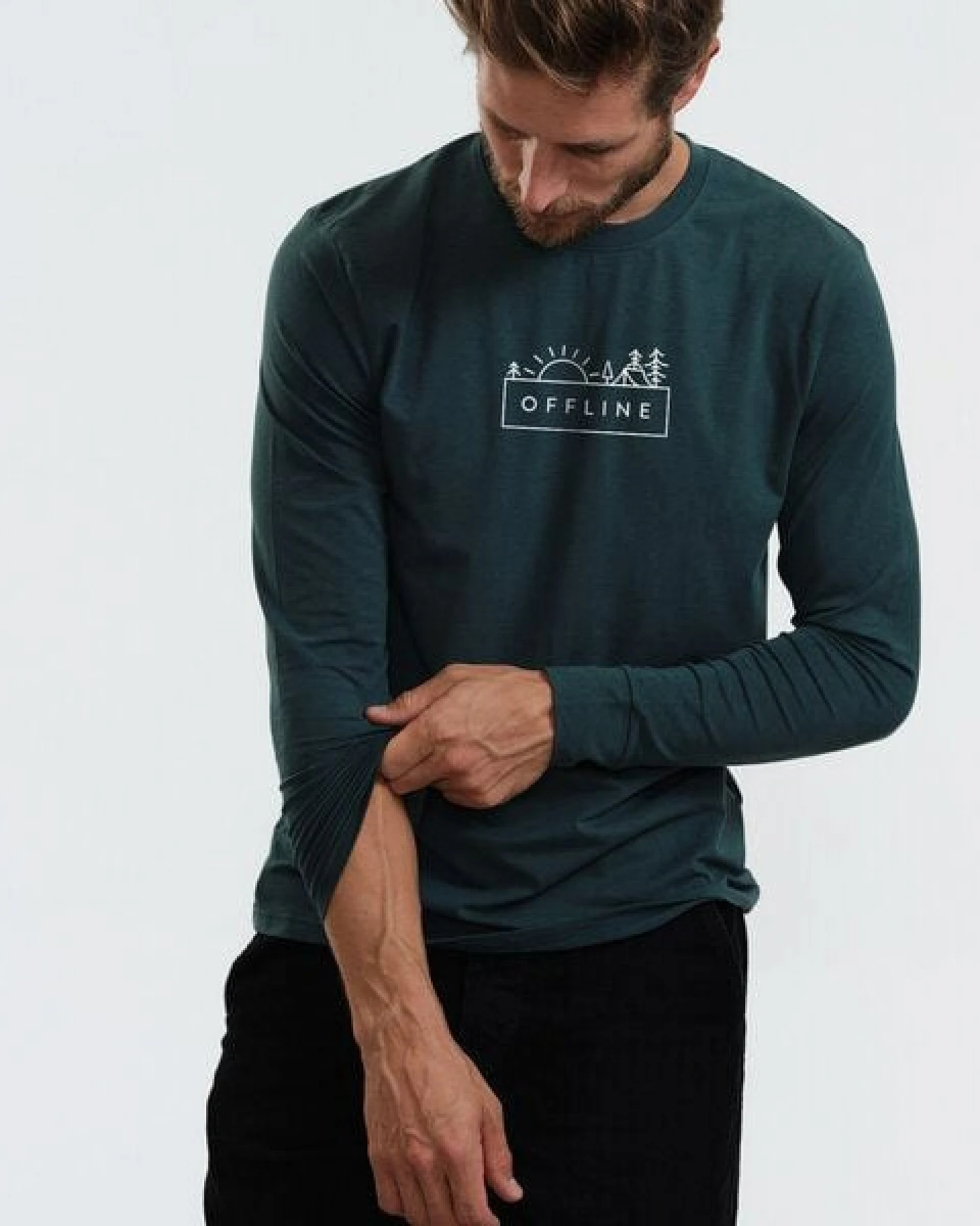 GARY MASH Herren Langarmshirt Offline aus Biobaumwolle – Ansicht 3