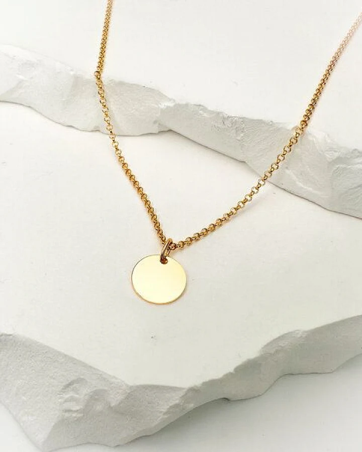 MOANINA Kette Minimal Coin Chiara - 925 Silber/18k Gold Vermeil - 3 Längen
