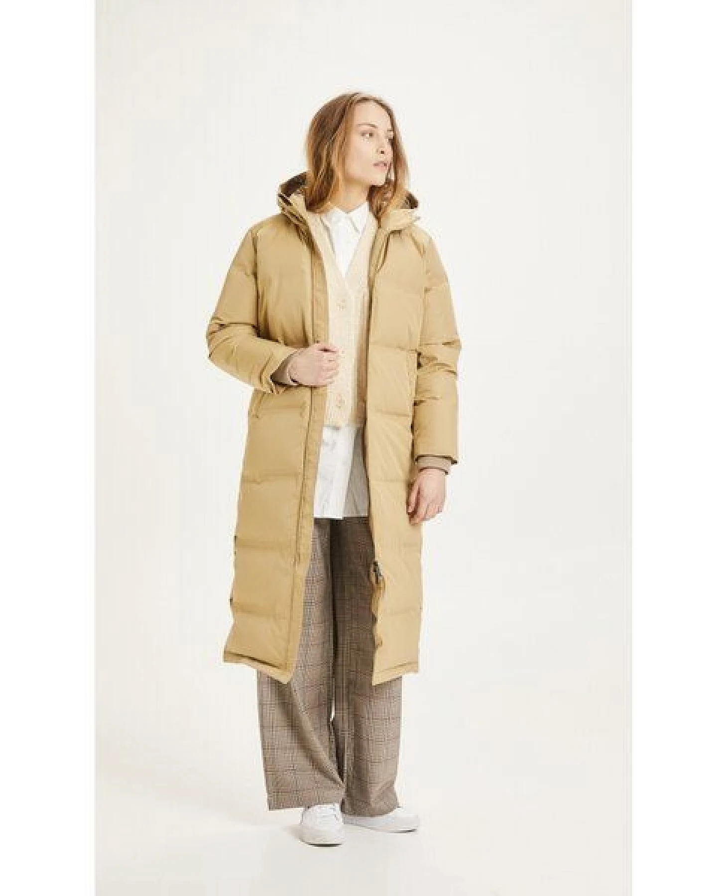 KnowledgeCotton Apparel Langer Puffermantel ALLYSSA aus recyceltem Material – Ansicht 3