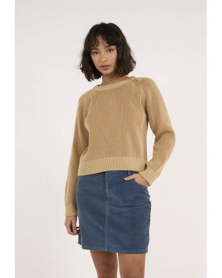 KnowledgeCotton Apparel Strick-Pullover TWO TONED CREW NECK aus Bio-Baumwolle