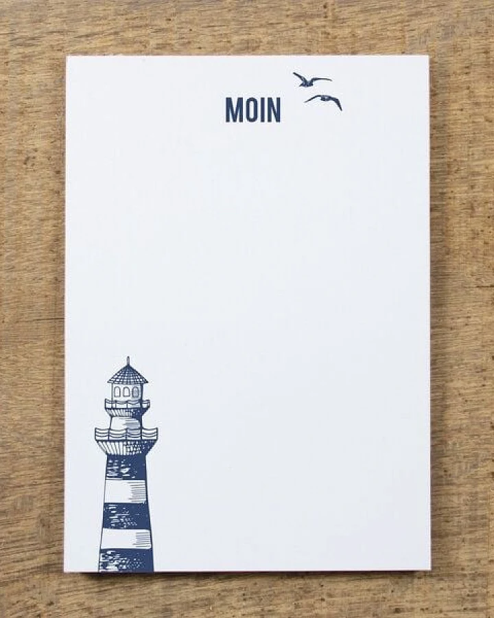 Bow & Hummingbird Notizblock Moin mit Leuchtturm