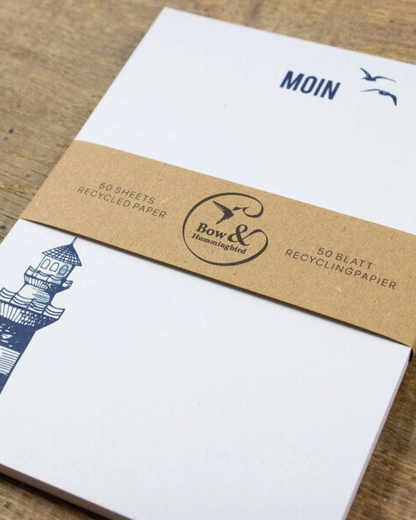 Bow & Hummingbird Notizblock Moin mit Leuchtturm – Ansicht 2