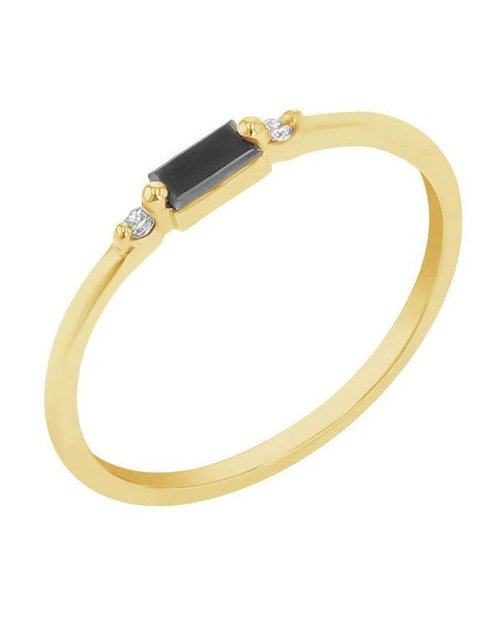Eppi Ring mit einem Salt and Pepper in Baguette-Form und Diamanten Isma
