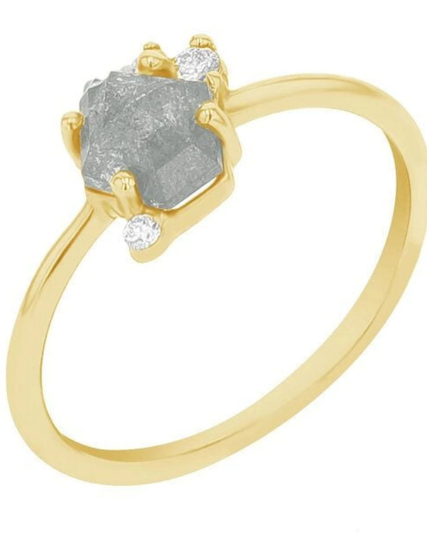 Eppi Goldener Ring mit Salt and Pepper Diamanten und Lab Grown Diamanten Kendra – Ansicht 3