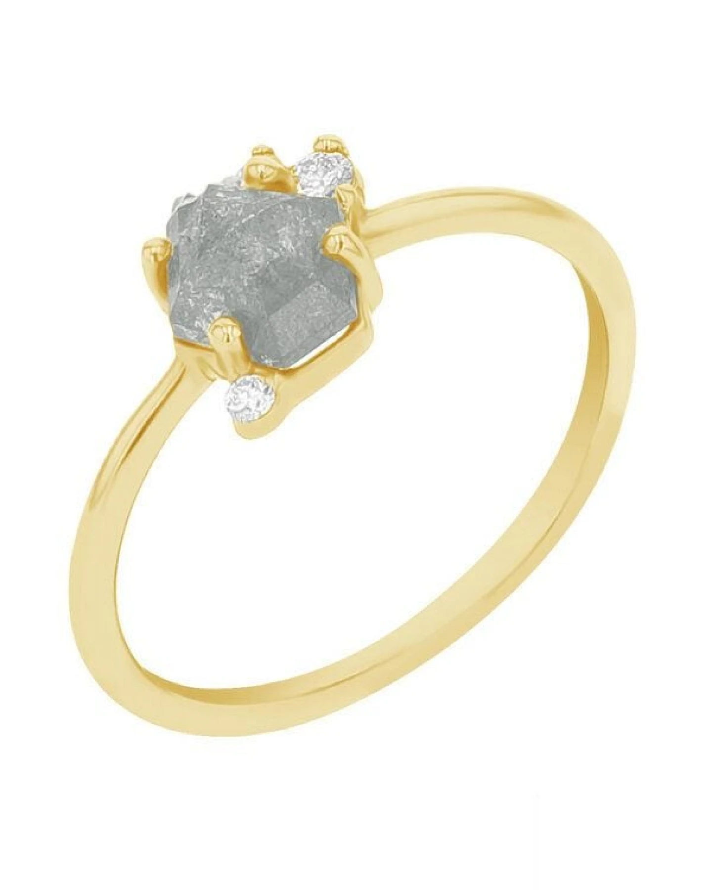 Eppi Goldener Ring mit Salt and Pepper Diamanten und Lab Grown Diamanten Kendra – Ansicht 3