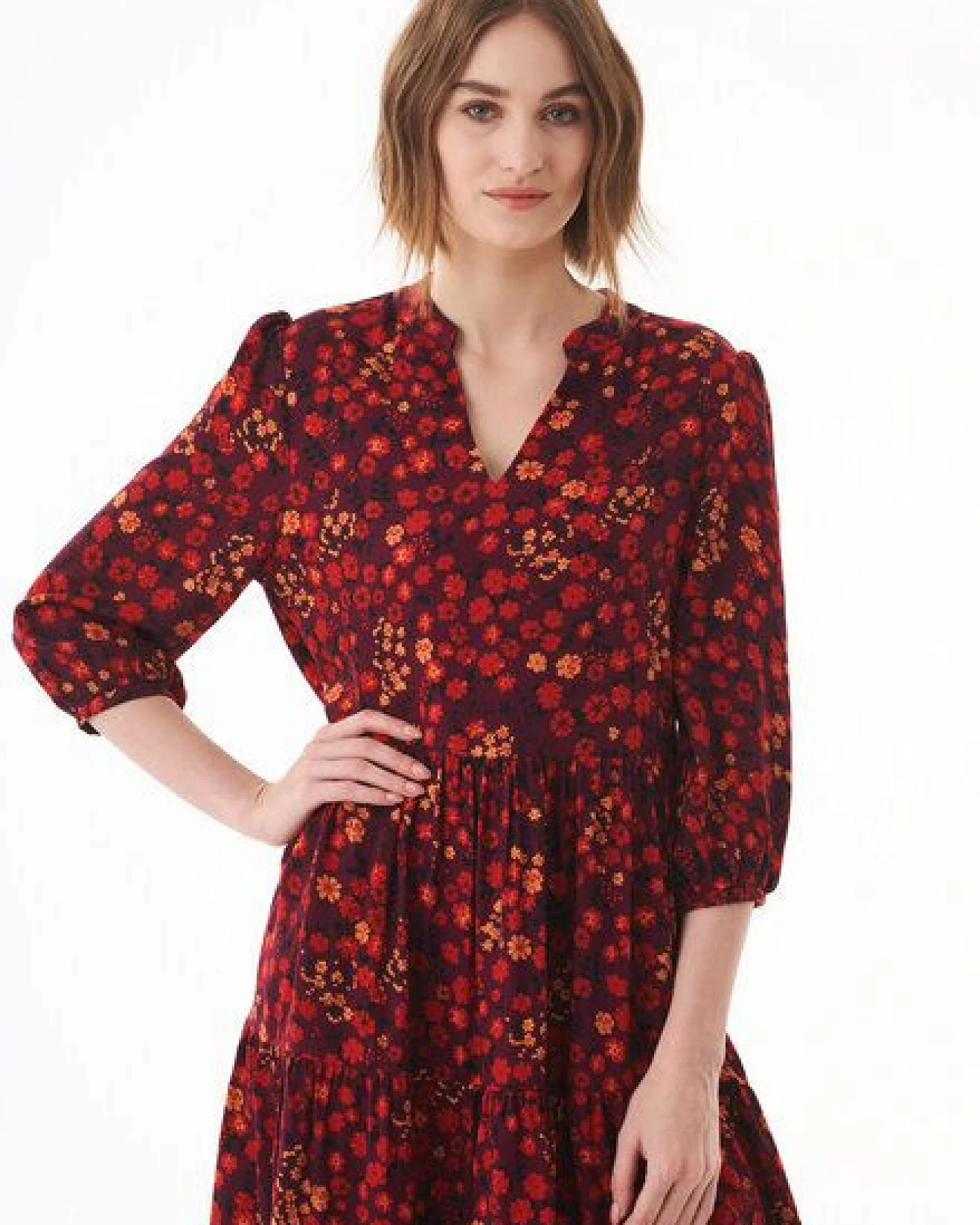 ORGANICATION Kleid aus LENZING ECOVERO mit Allover-Print – Ansicht 4