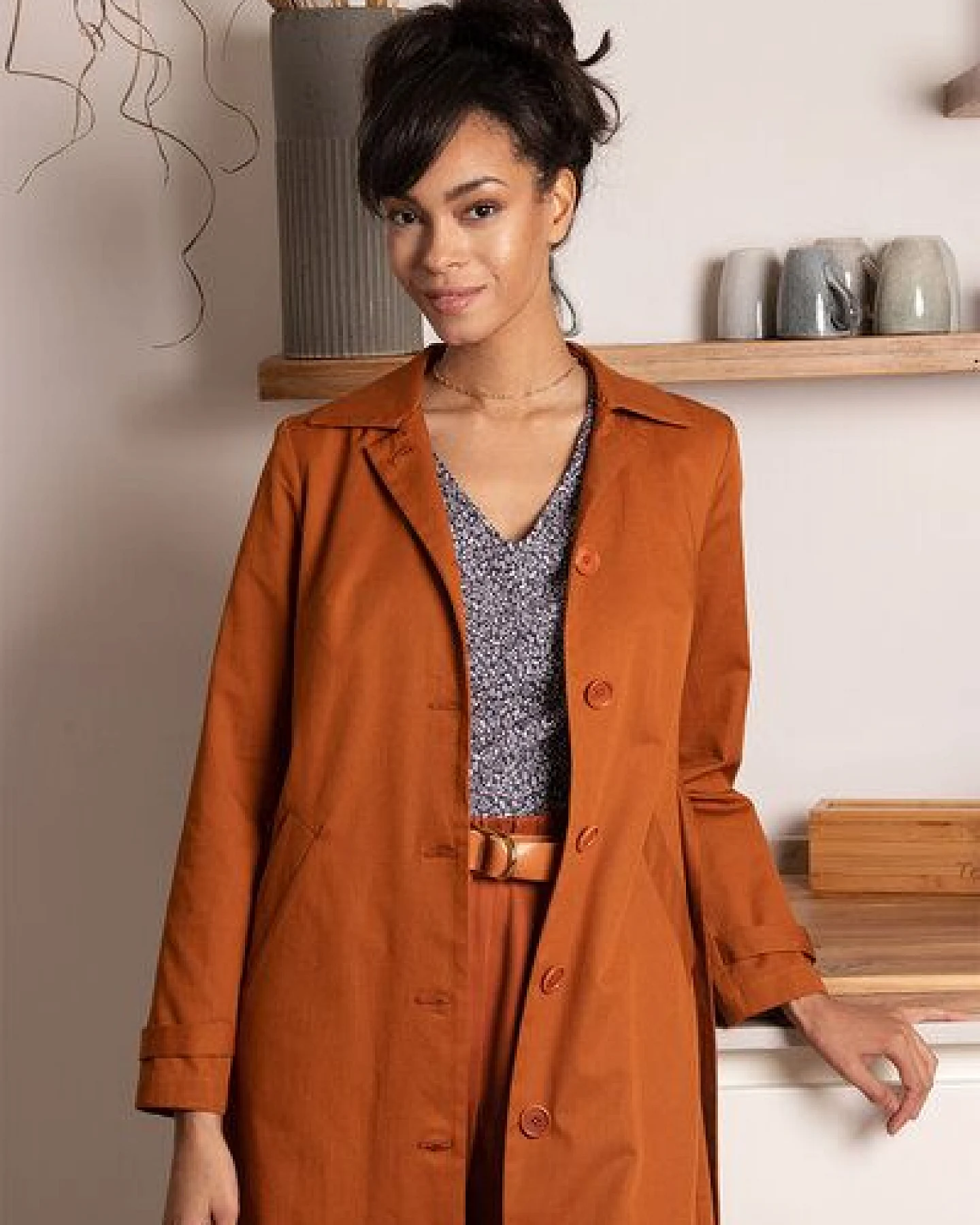 l'amour est bleu Trenchcoat aus Bio-Baumwolle – Ansicht 2
