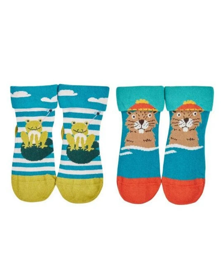 Frugi Lustige Kindersocken im 2er-Pack aus Biobaumwolle