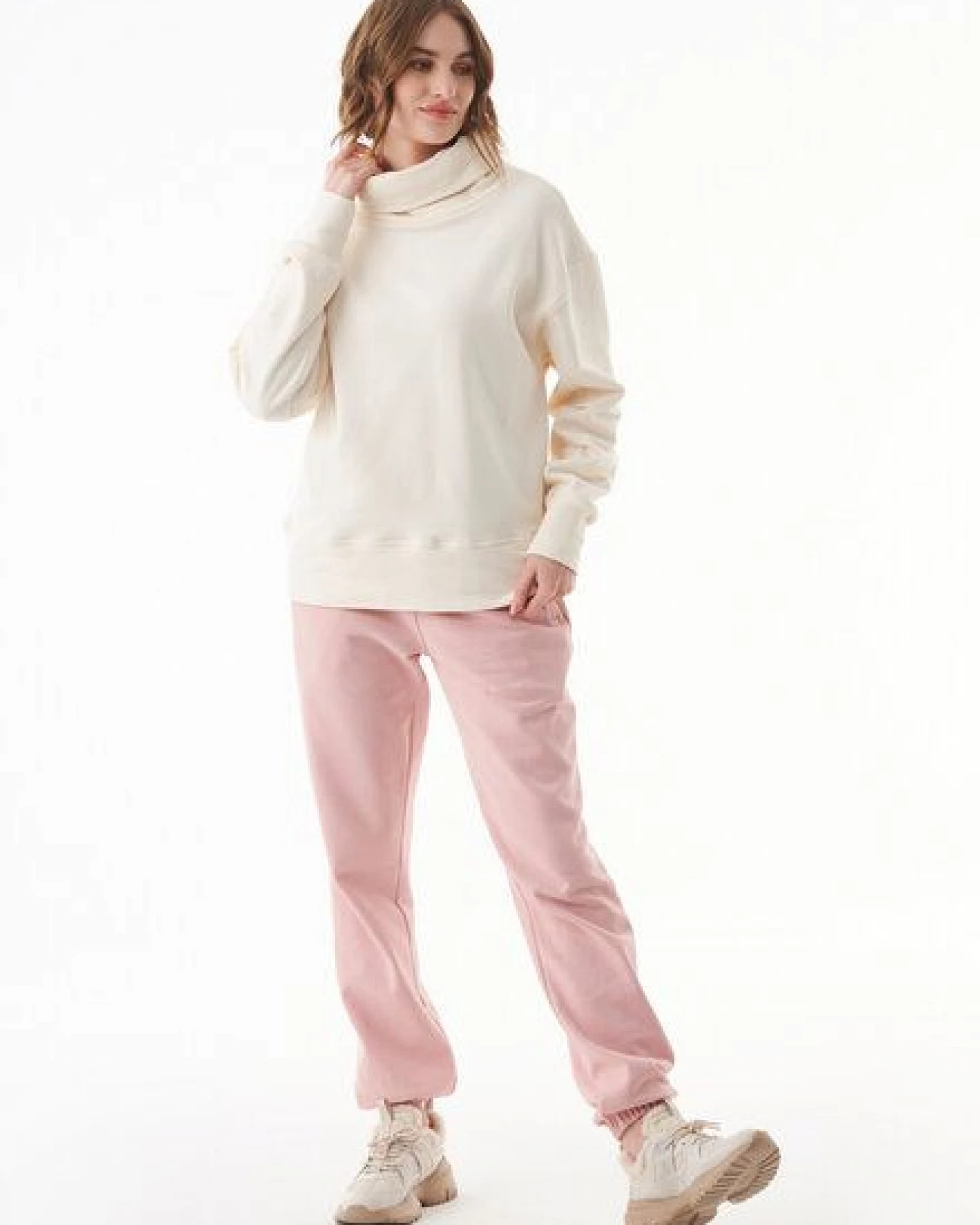 ORGANICATION Sweatshirt aus Bio-Baumwolle mit Rollkragen – Ansicht 2