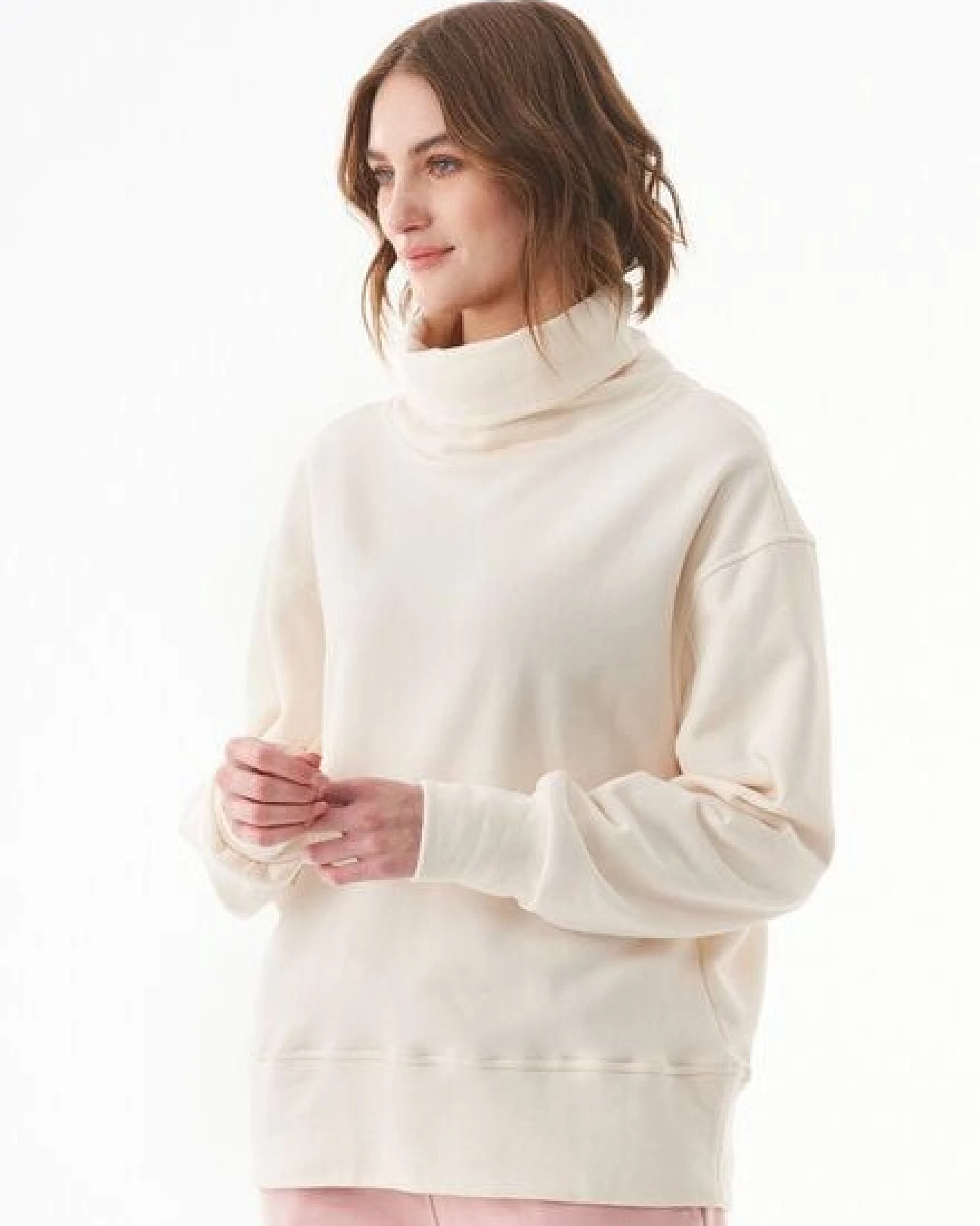 ORGANICATION Sweatshirt aus Bio-Baumwolle mit Rollkragen – Ansicht 3