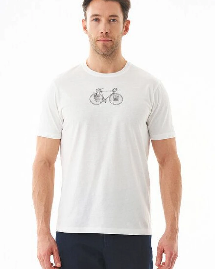 ORGANICATION T-Shirt aus Bio-Baumwolle mit Fahrrad-Print