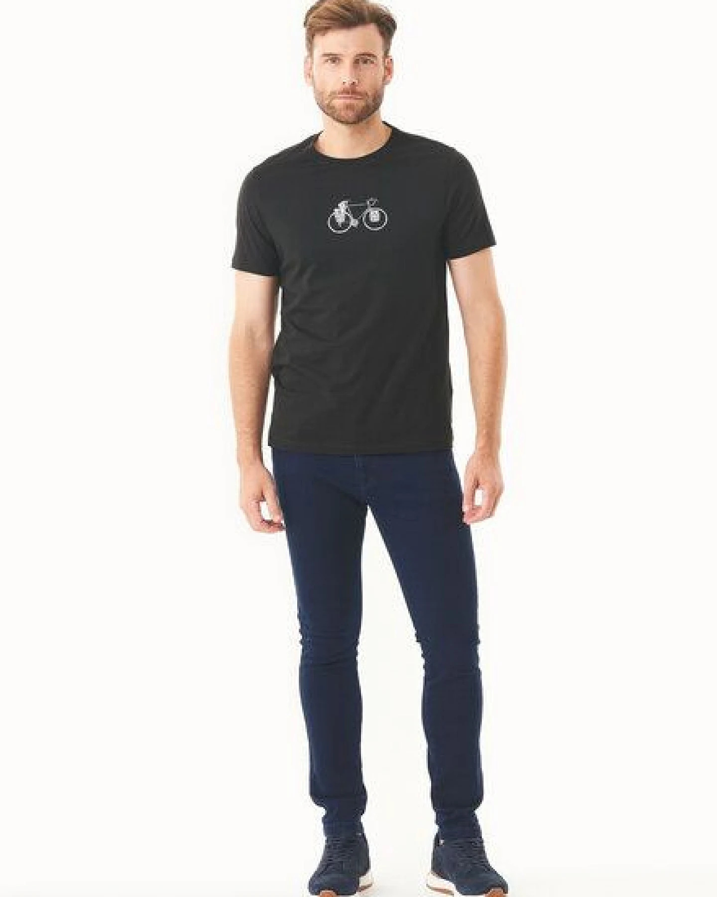 ORGANICATION T-Shirt aus Bio-Baumwolle mit Fahrrad-Print – Ansicht 2