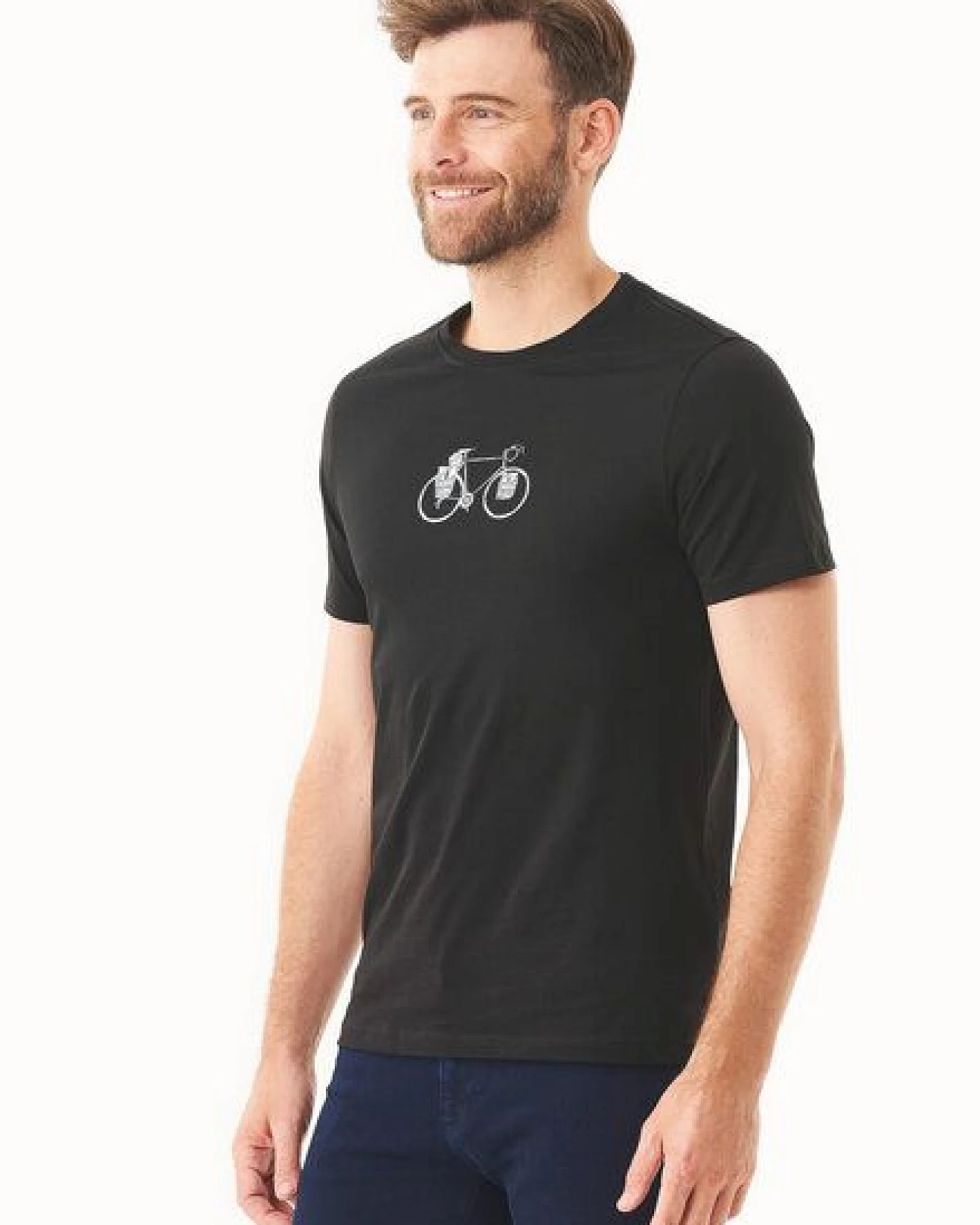 ORGANICATION T-Shirt aus Bio-Baumwolle mit Fahrrad-Print – Ansicht 3