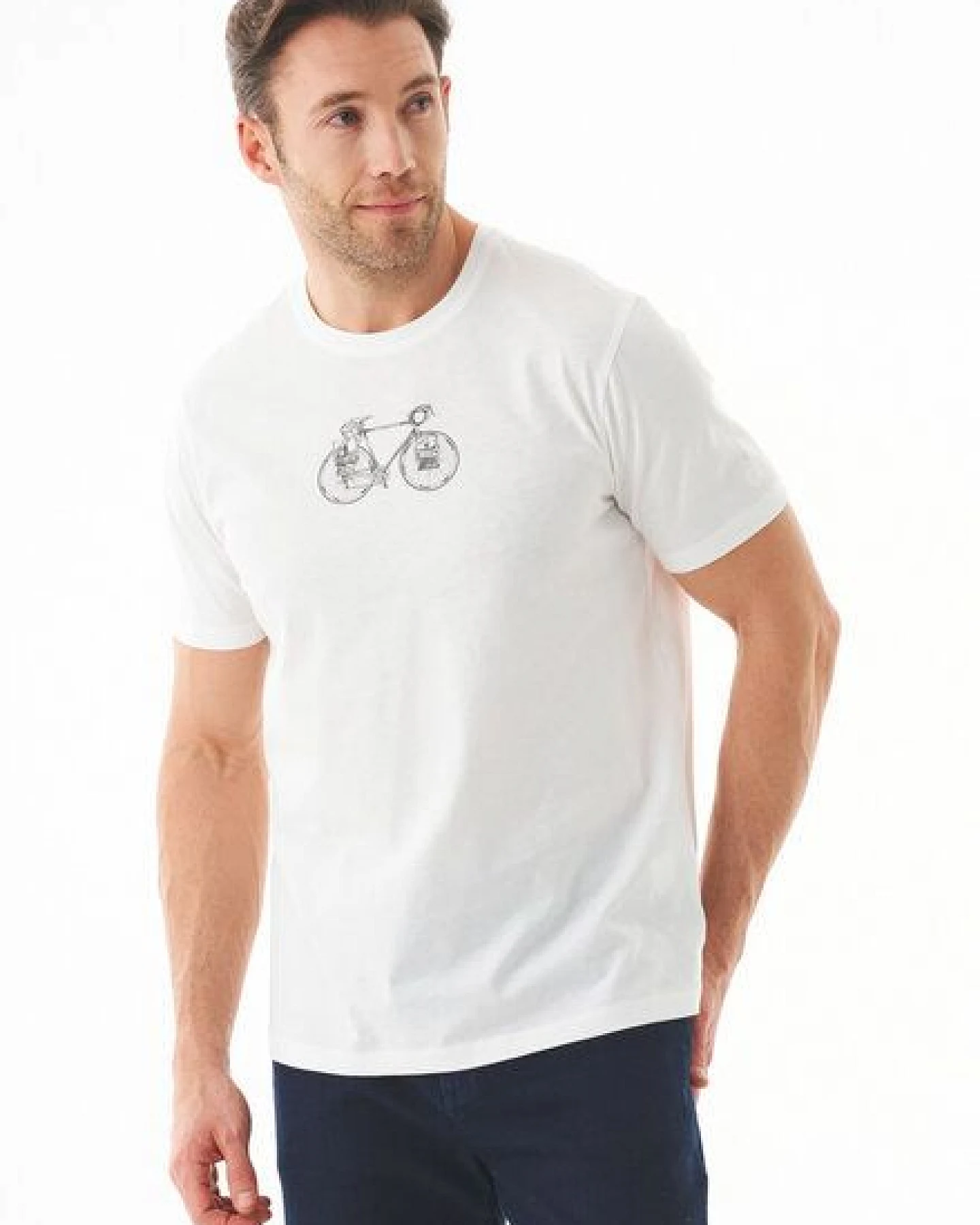 ORGANICATION T-Shirt aus Bio-Baumwolle mit Fahrrad-Print – Ansicht 3