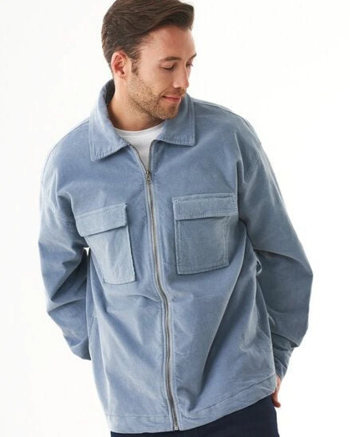 ORGANICATION Full Zip Cord Overshirt aus Bio-Baumwolle