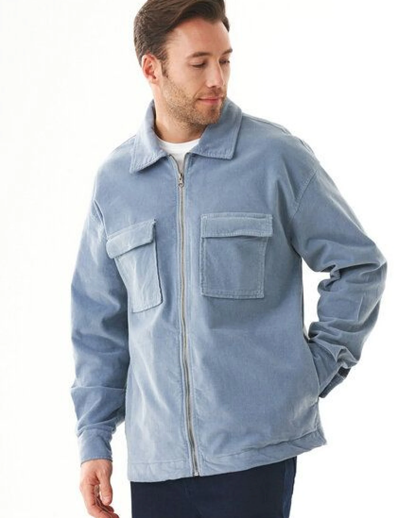 ORGANICATION Full Zip Cord Overshirt aus Bio-Baumwolle – Ansicht 3