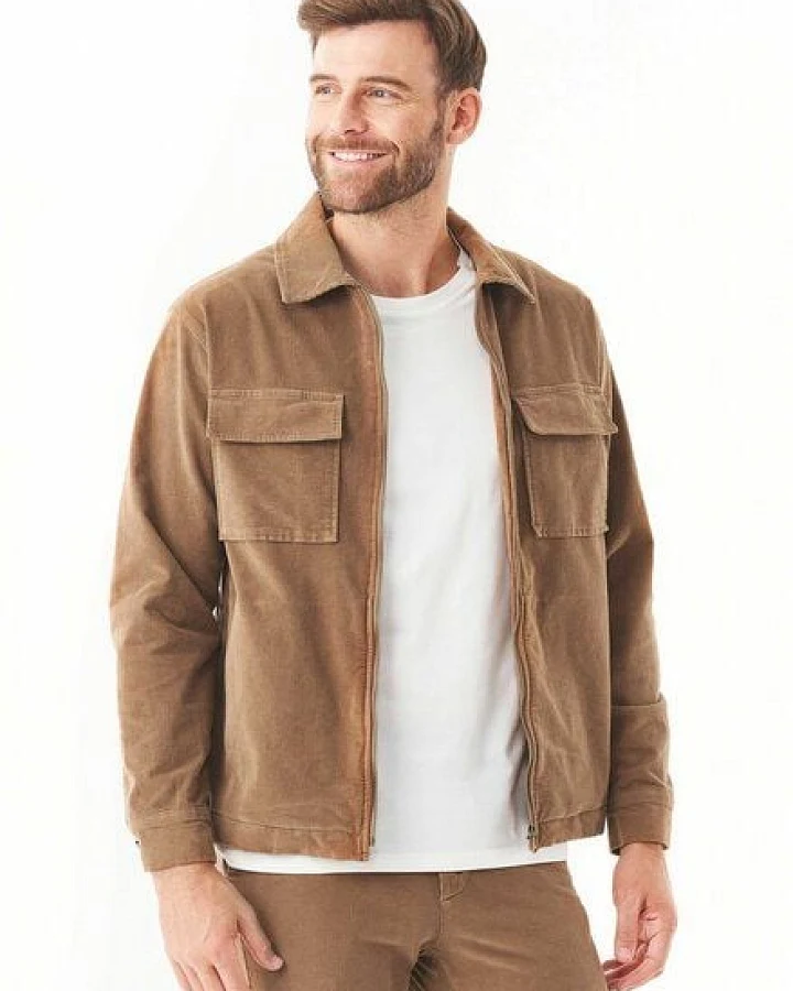 ORGANICATION Full Zip Cord Overshirt aus Bio-Baumwolle